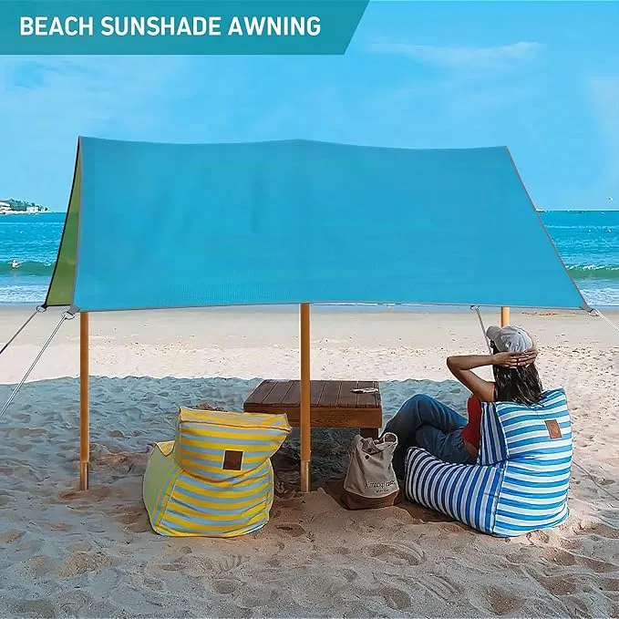 LazBlinds Beach Blanket, Sand-Free Waterproof Extra Large Beach Mat, UV Resistant Sunshade, Reversible Outdoor Picnic Blanket with Travel Bag for Beach Camping Hiking Park Patio (10'x10'/120''×120'')