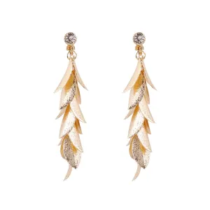 Leaves String Clip On Earrings