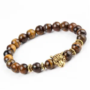 Leopard Head Bead Bracelet