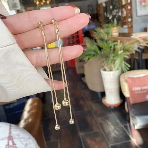 Long Tassels Clip on Earrings