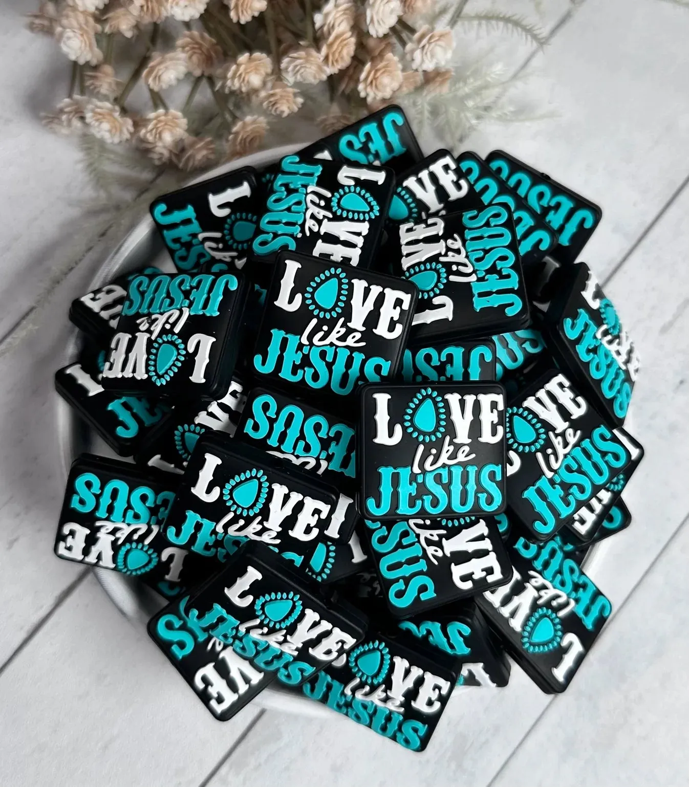 Love Like Jesus Silicone Focal Beads Faithful Silicone Focal Beads