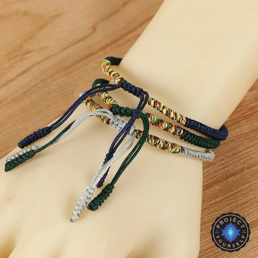 Lucky Handmade Buddhist Knots Serenity Rope Bracelet
