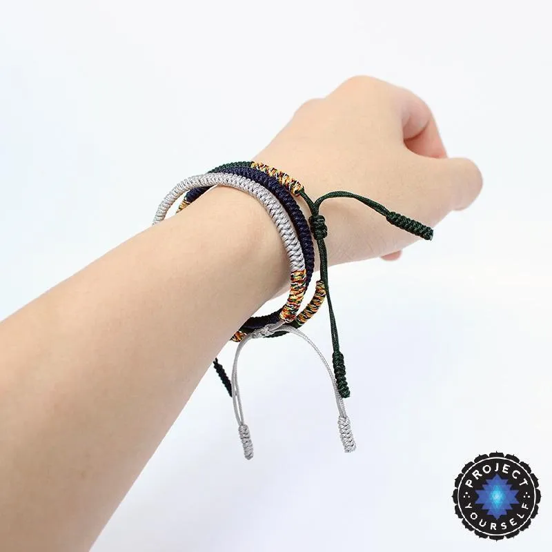 Lucky Handmade Buddhist Knots Serenity Rope Bracelet
