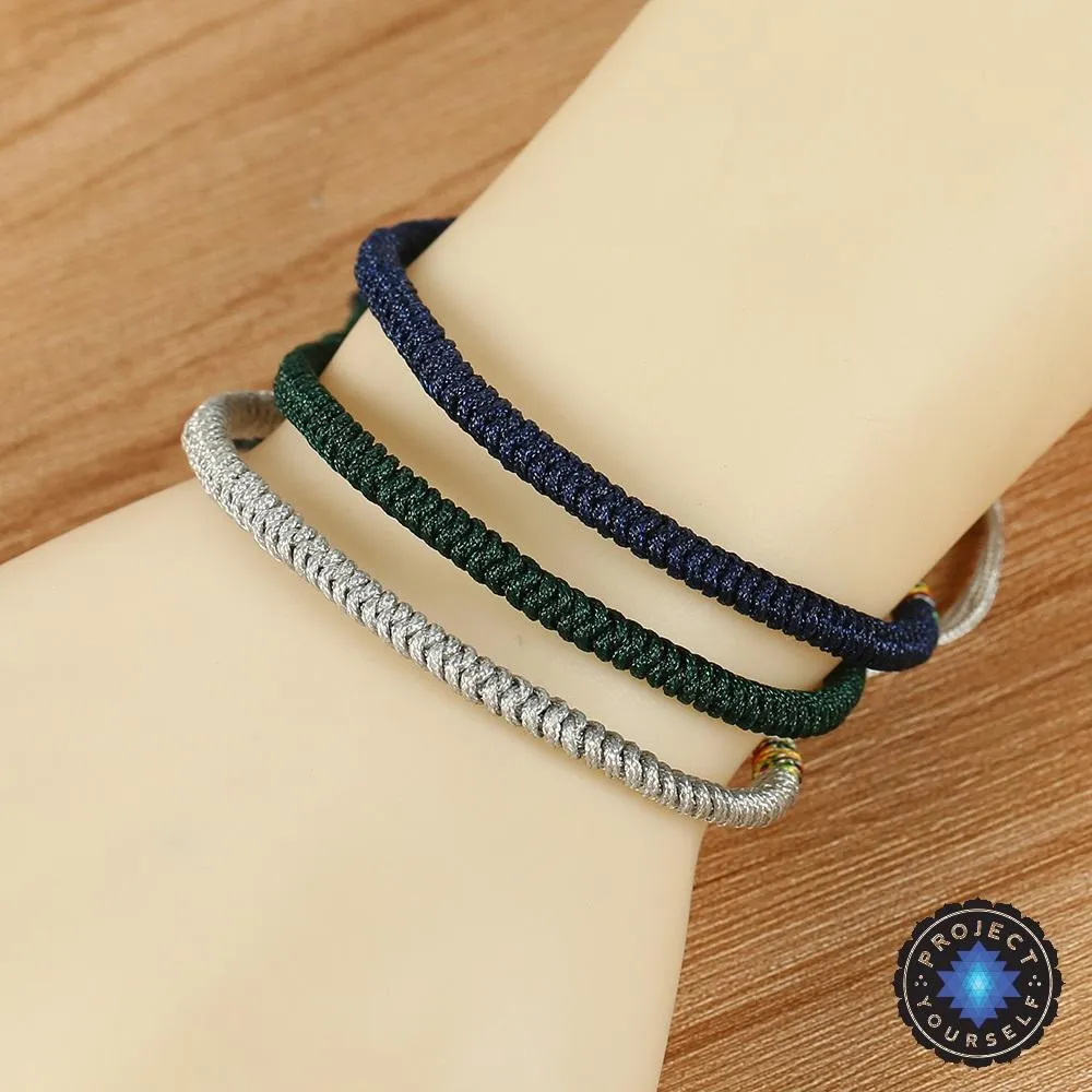 Lucky Handmade Buddhist Knots Serenity Rope Bracelet