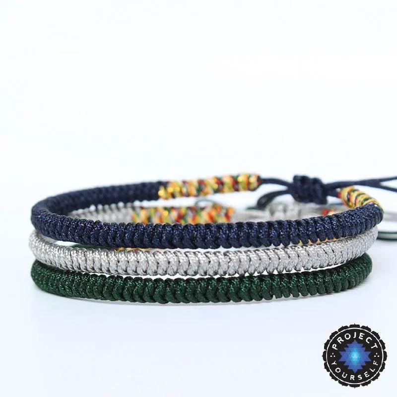 Lucky Handmade Buddhist Knots Serenity Rope Bracelet