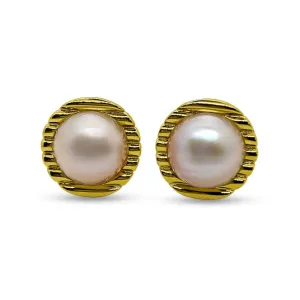 Mabe Pearl & 14kt Gold Clip On Earrings P.5656