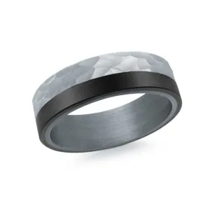 Mardini 14K Gold & Carbon Fiber Tantalum Inlay Mens Band