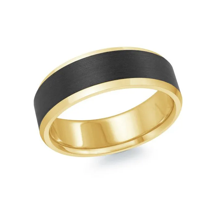 Mardini 14K Gold and Carbon Fiber Mens Band