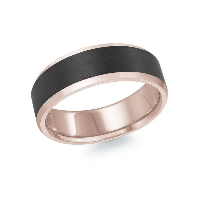 Mardini 14K Gold and Carbon Fiber Mens Band