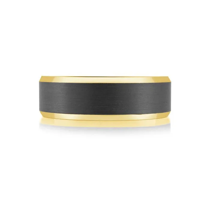 Mardini 14K Gold and Carbon Fiber Mens Band