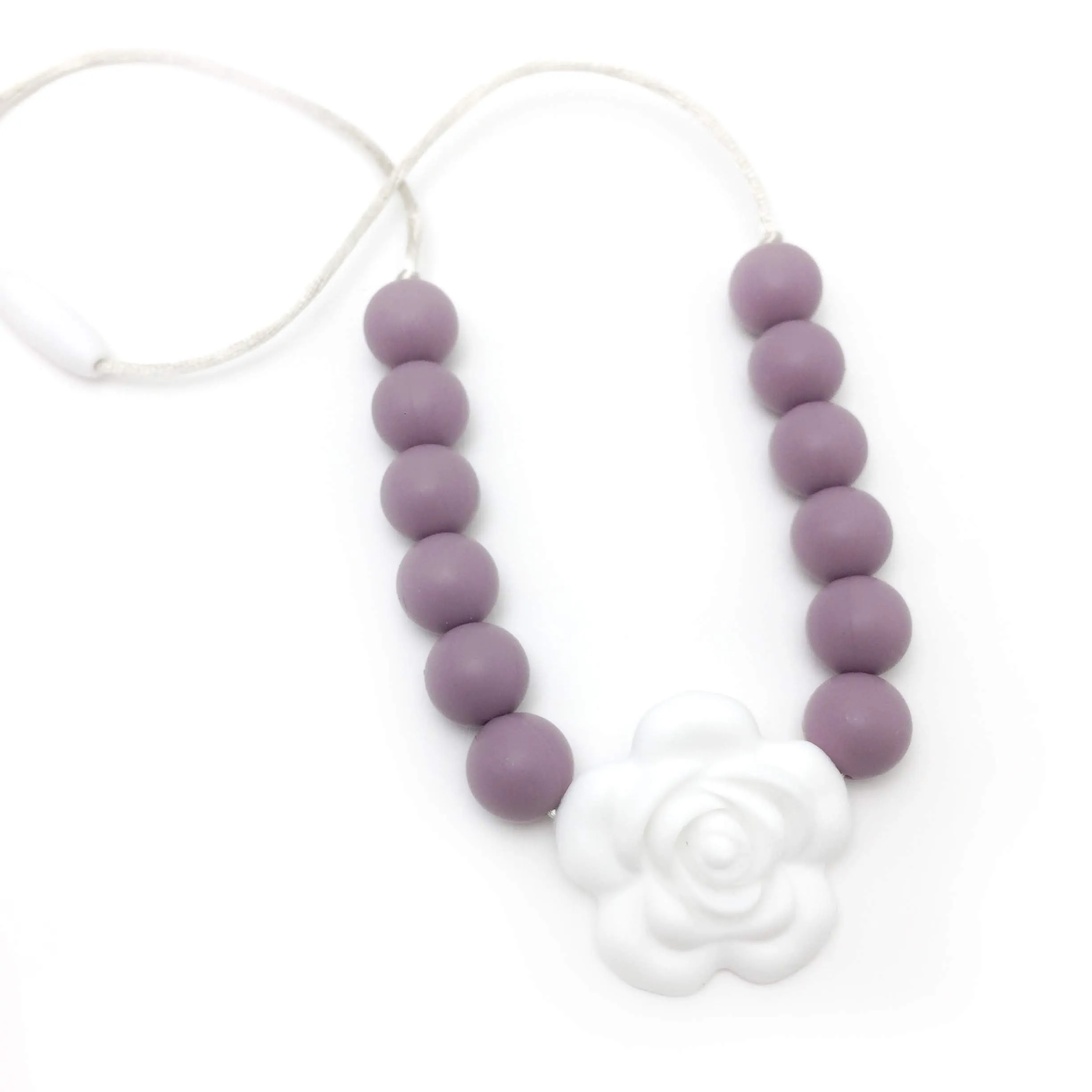 Mauve Flower Sensory Necklace for Kids - Safe & Non-Toxic Jewelry