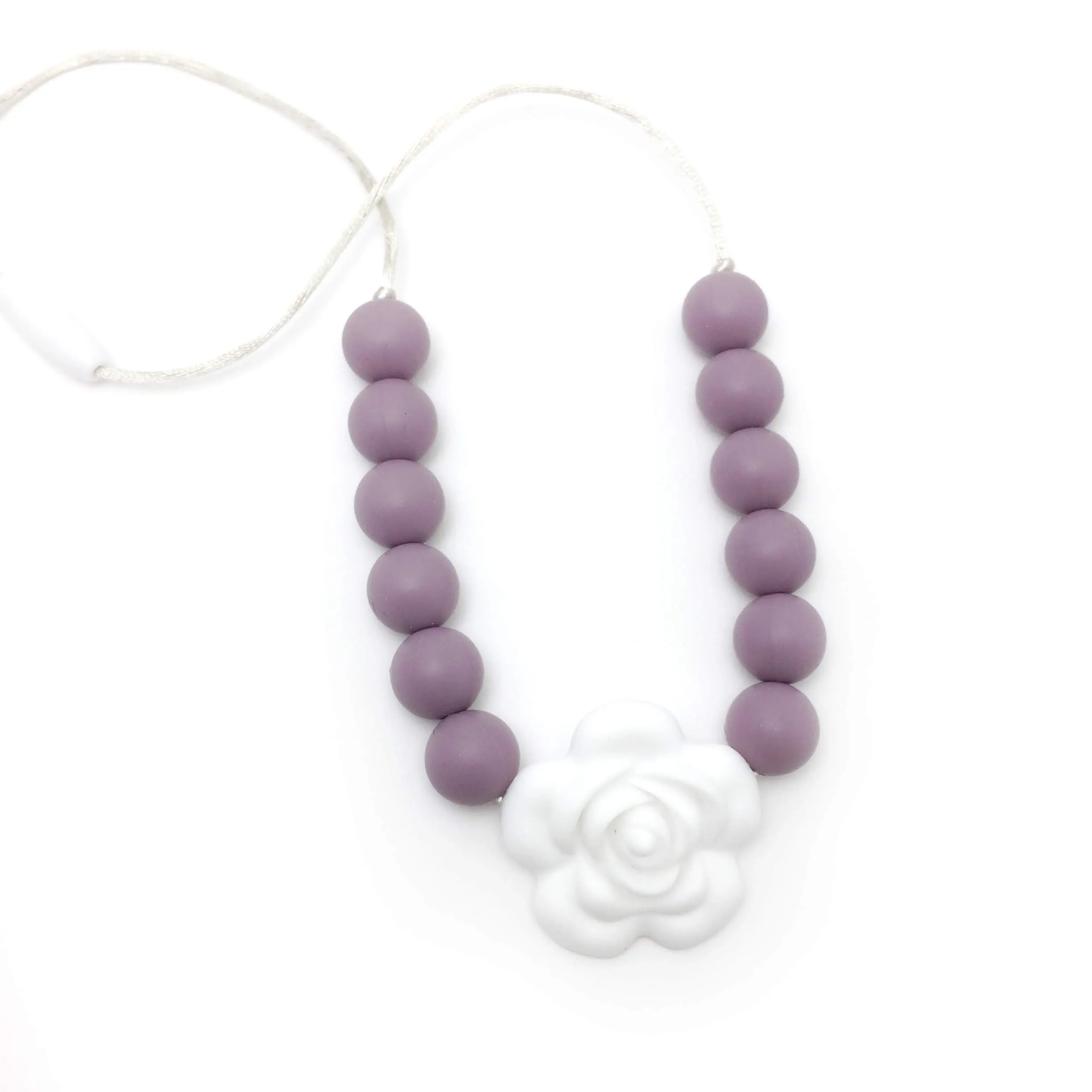 Mauve Flower Sensory Necklace for Kids - Safe & Non-Toxic Jewelry