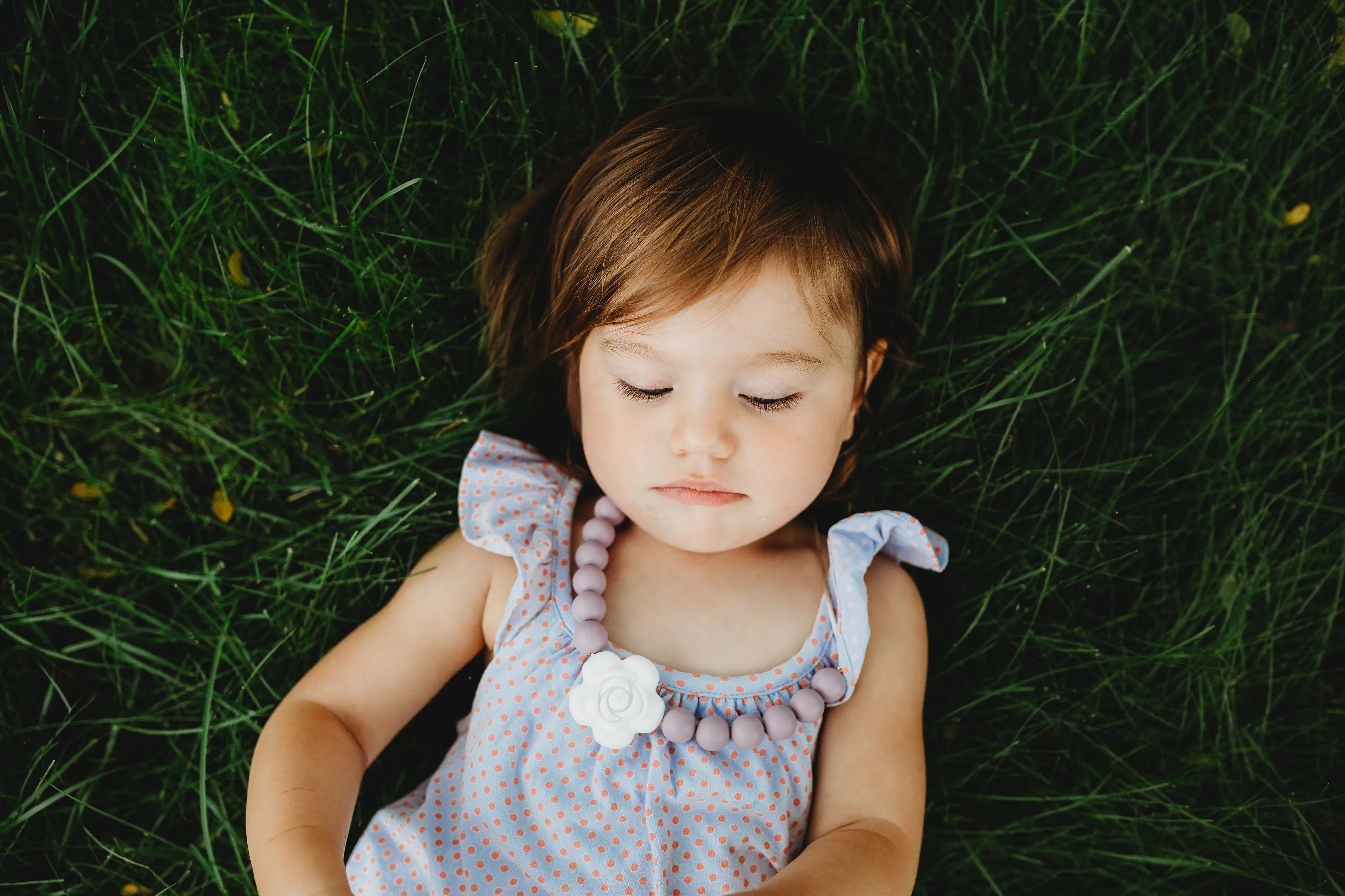 Mauve Flower Sensory Necklace for Kids - Safe & Non-Toxic Jewelry
