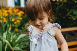 Mauve Flower Sensory Necklace for Kids - Safe & Non-Toxic Jewelry