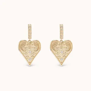 Medium Southwestern Heart Earrings
