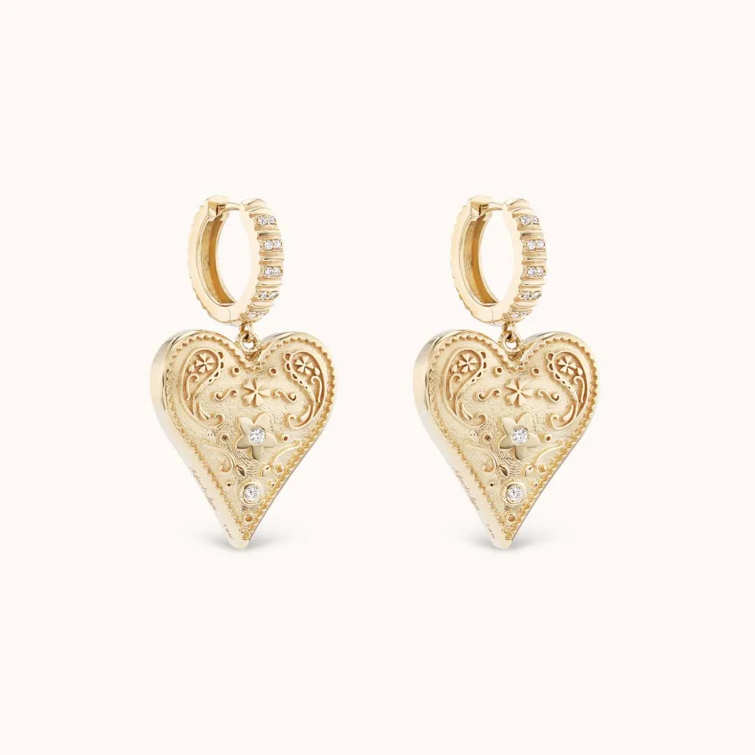 Medium Southwestern Heart Earrings