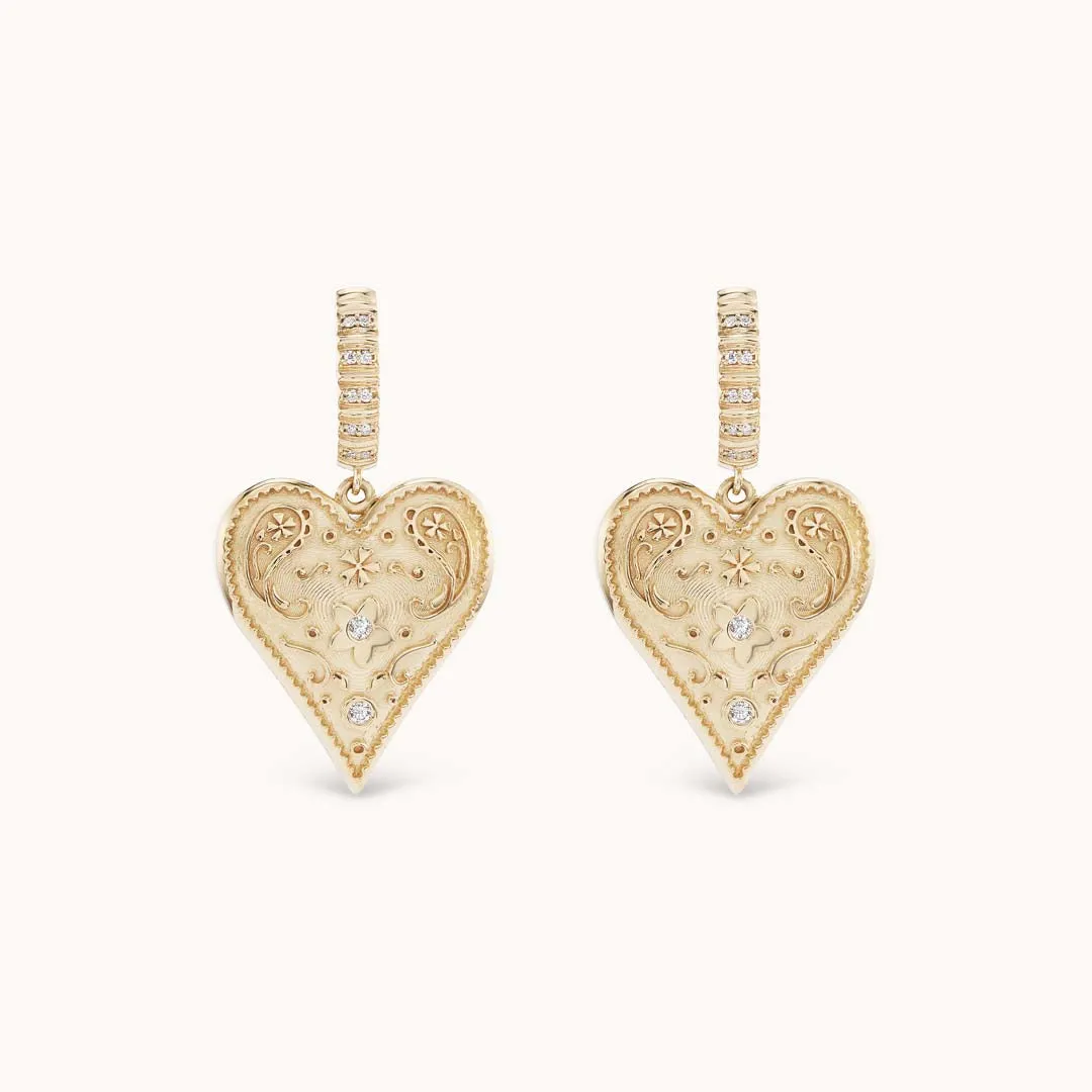 Medium Southwestern Heart Earrings