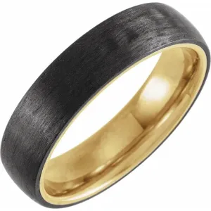 Men's 18kt Yellow Gold PVD Titanium and Carbon Fiber Band - Special Order