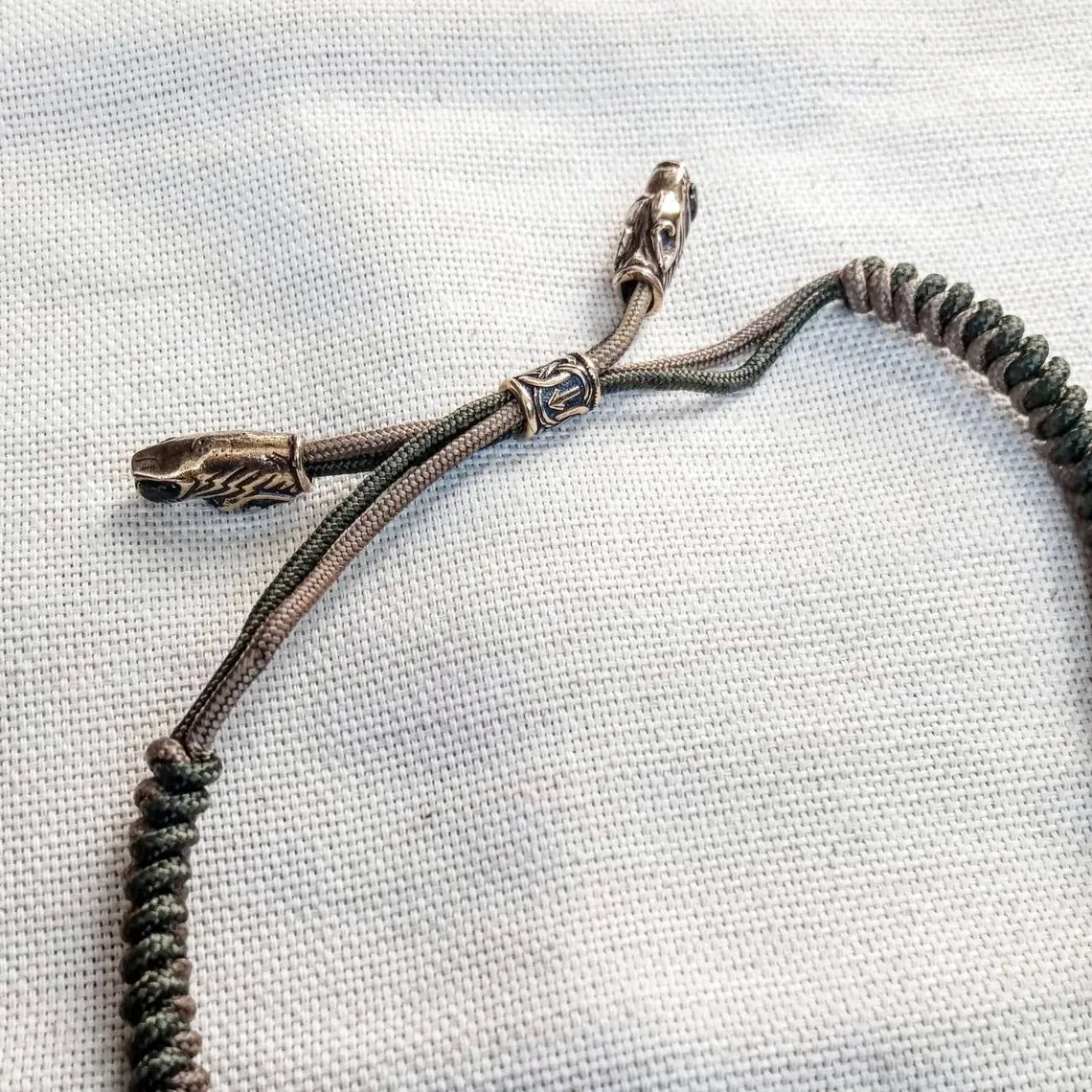 Mens necklace. Paracord necklace with beads. Mjolnir necklace. Celtic knot.