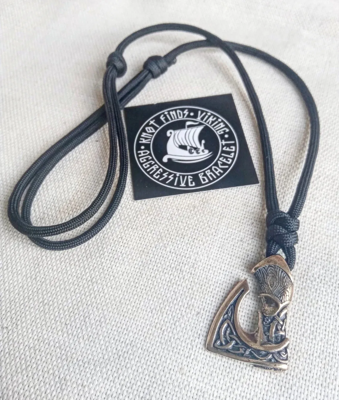 Men's necklace. Paracord necklace with pendant. Necklace Mjolnir. Celtic knot. Northern necklace.