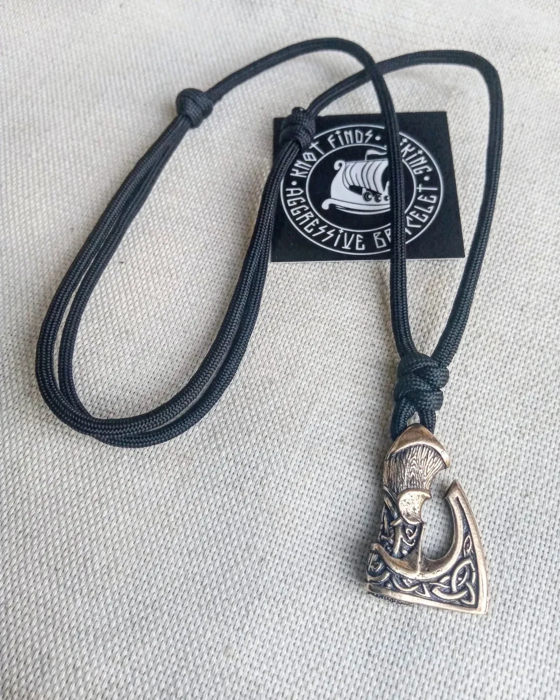 Men's necklace. Paracord necklace with pendant. Necklace Mjolnir. Celtic knot. Northern necklace.
