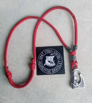 Men's necklace. Paracord necklace with pendant. Necklace Mjolnir. Celtic knot. Northern necklace.