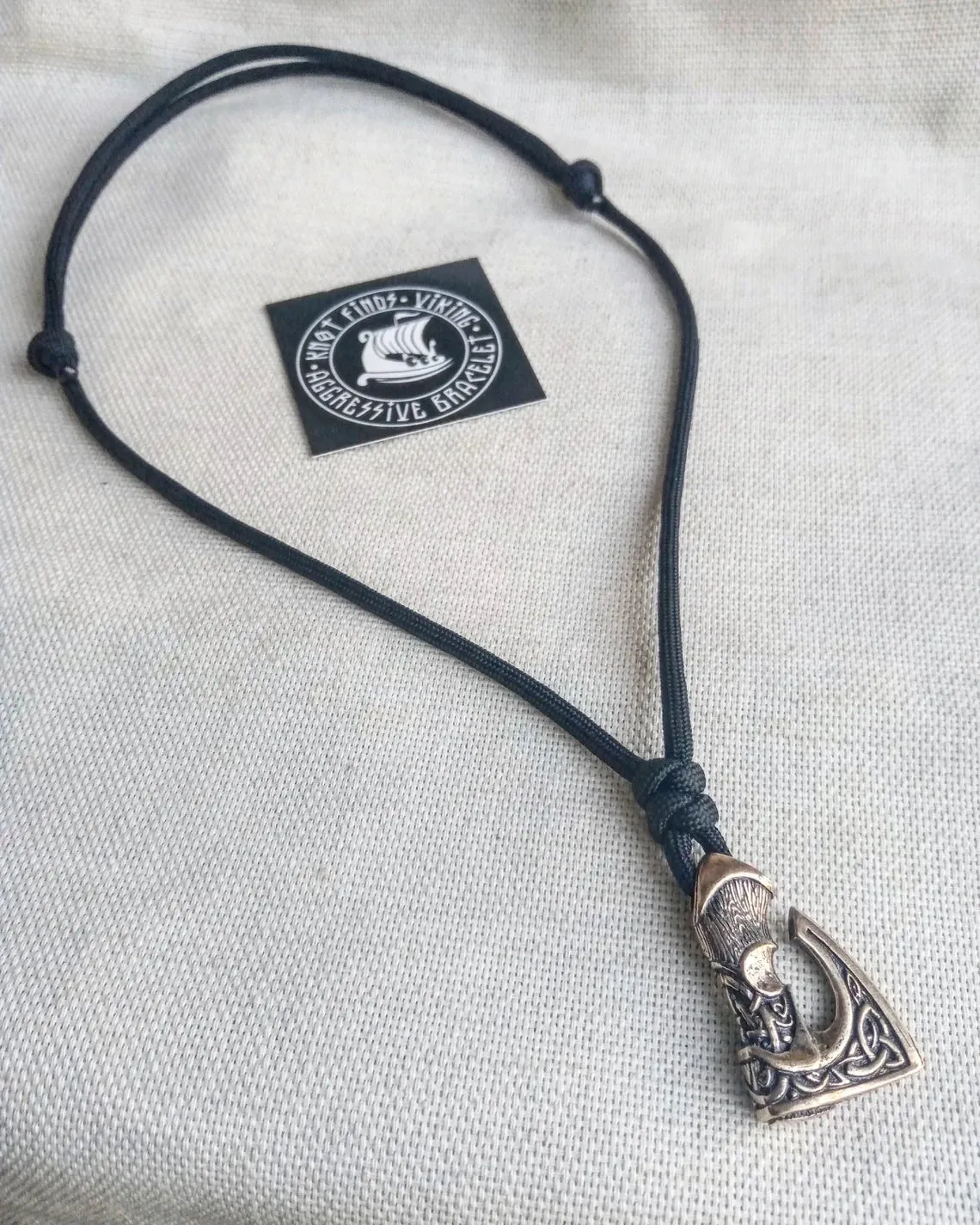 Men's necklace. Paracord necklace with pendant. Necklace Mjolnir. Celtic knot. Northern necklace.