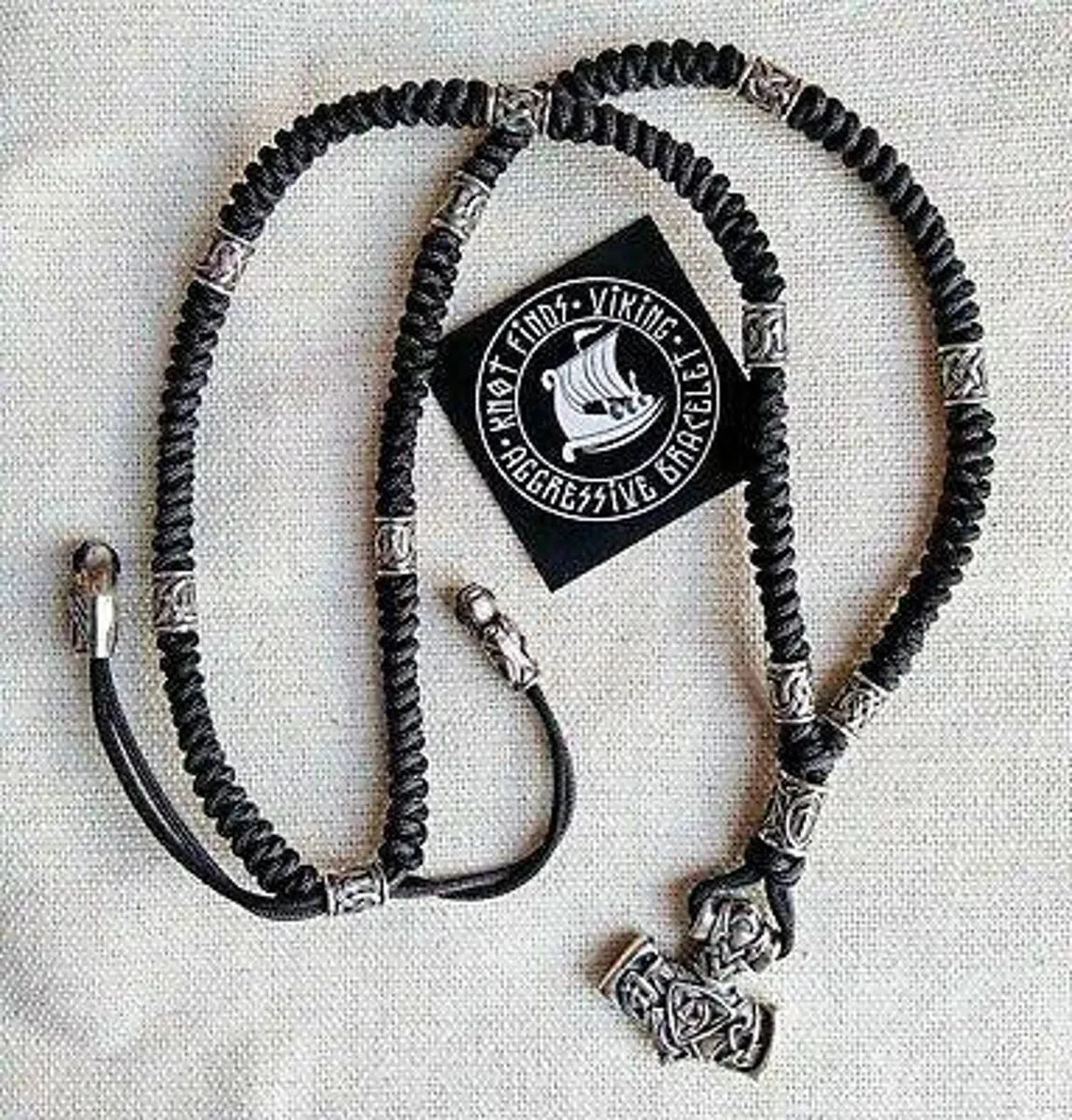 Mens necklace. Viking jewelry. Paracord. Thor's Hammer pendant. Mjöllnir.