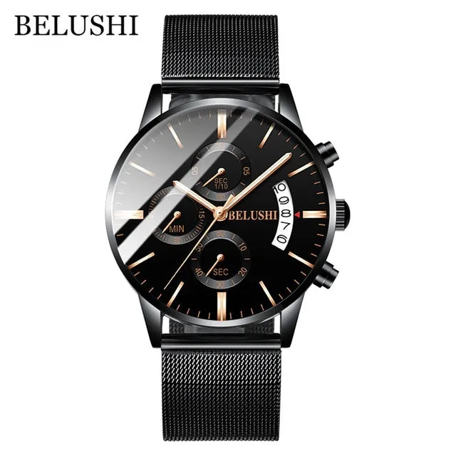 Men's Watch Luxury Brand BELUSHI High-end Man Business Casual Watches Mens Waterproof Sports