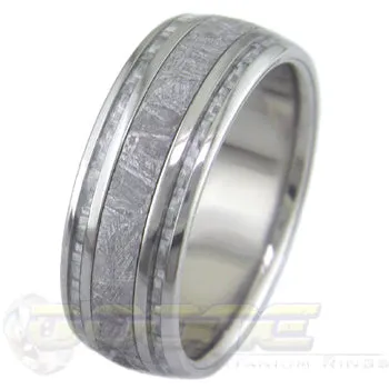 Meteorite with Twin Silver Carbon Fiber