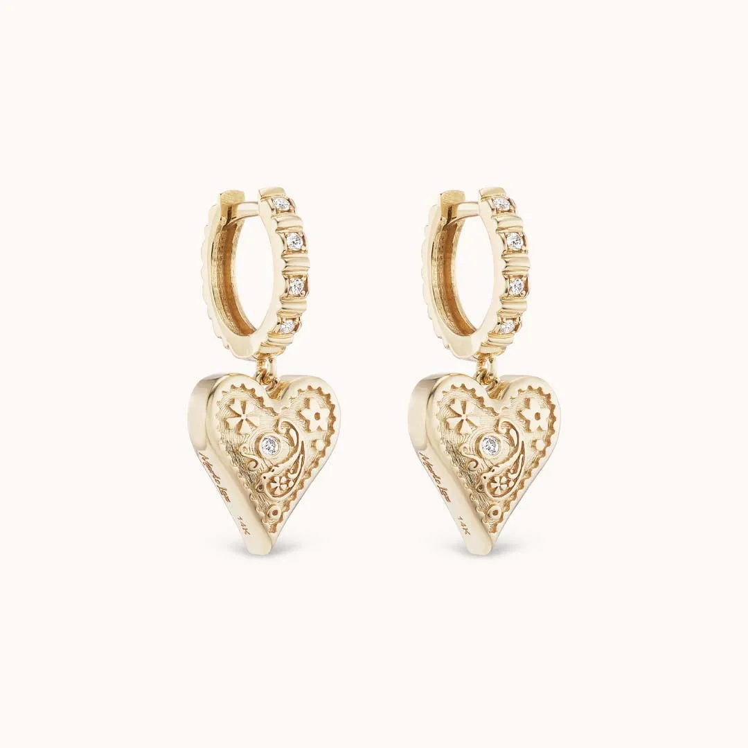 Mini Southwestern Heart Earrings