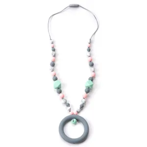 Mint & Pink Ring Silicone Teething Necklace