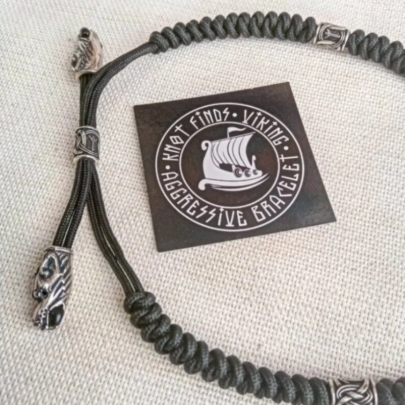 Mjöllnir black necklace. Paracord jewelry. Viking style. Mens accessories. Thor's Hammer pendant.