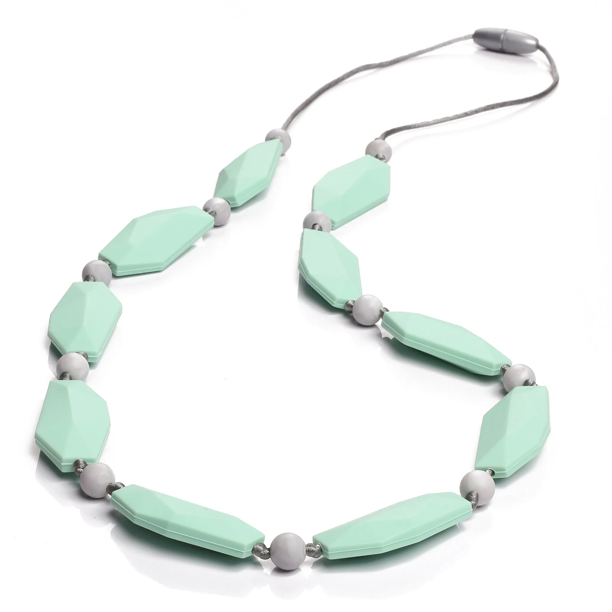 Naomi Teething Necklace - Mint/Marble