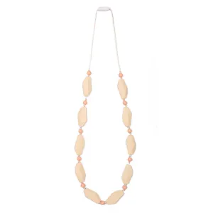 Naomi Teething Necklace - Peach/Cream