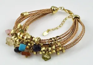 Natural Fiber Bracelet w/Mixed Stones