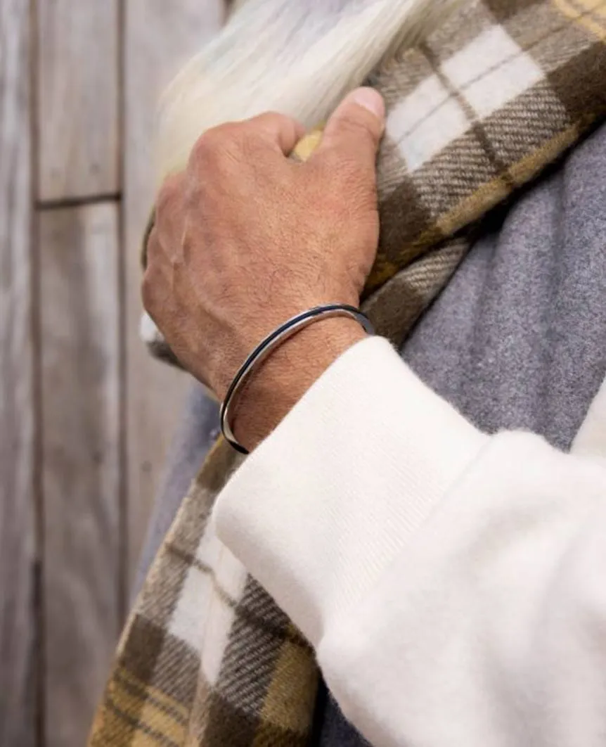 Navarch 4mm Navy Silver Bracelet