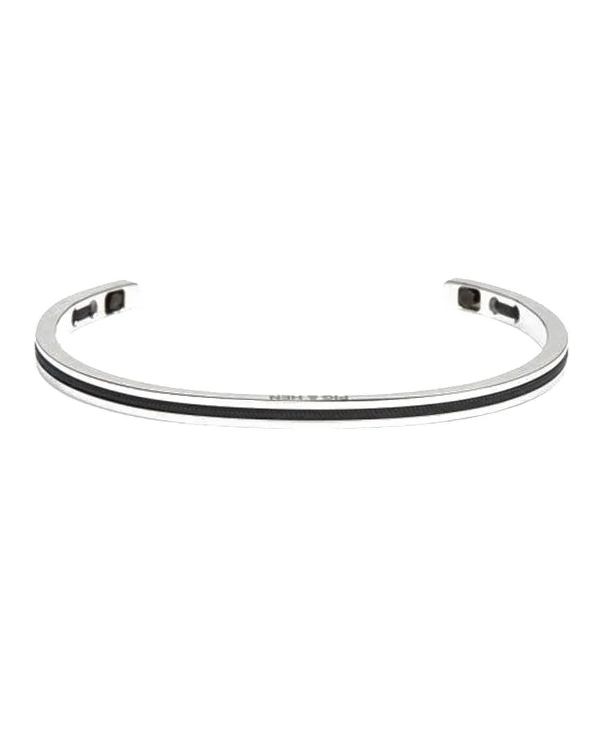 Navarch 4mm Navy Silver Bracelet