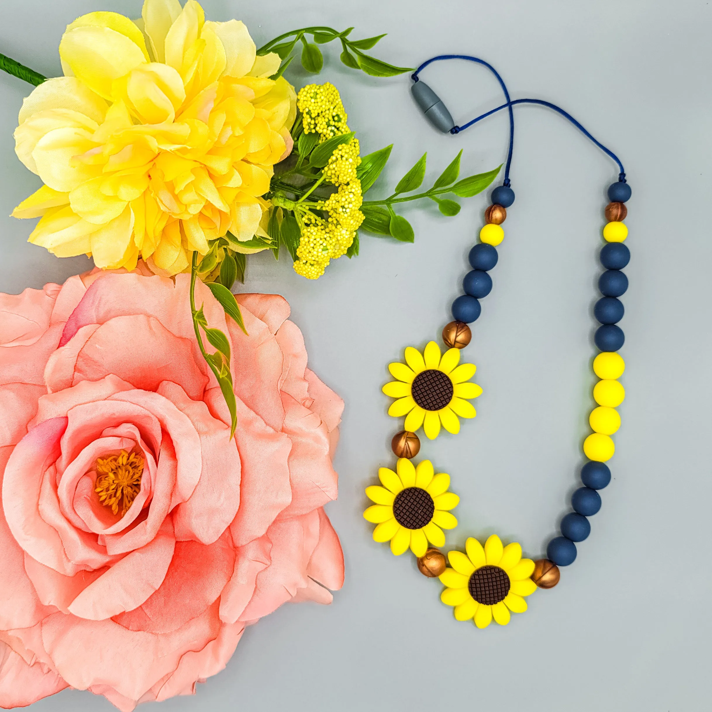 Necklace | FLORAL | Triple Sunflower