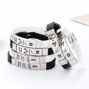 New Football Star Messi Ronaldo Wrist Silicone Bracelets & Bangles