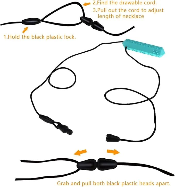 New Sensory Chew Necklaces(4 Pack),Sensory Oral Motor Chew Tool, for Adults Autism/ADHD/Special Needs, BPA Free