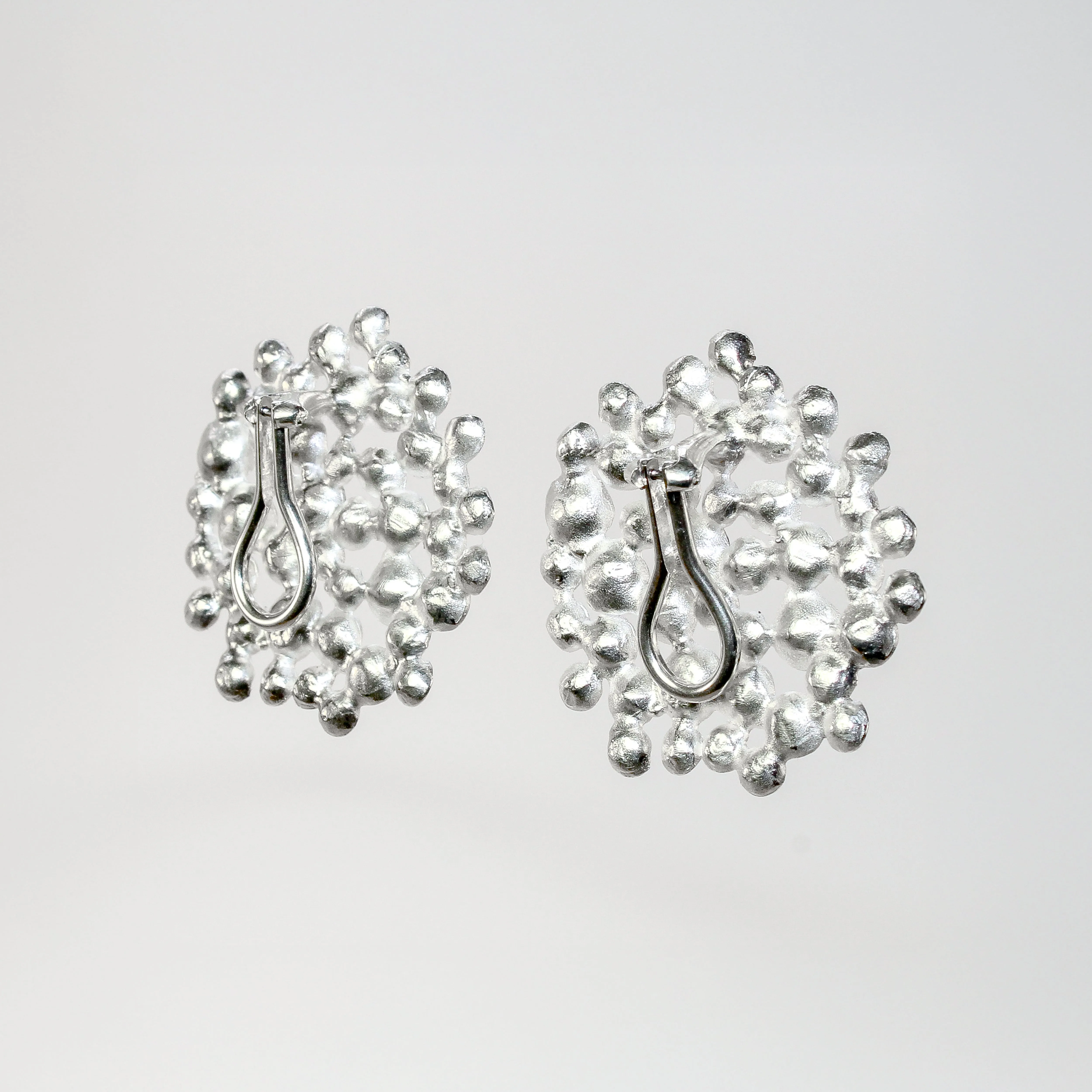 NEW! Silver Large Champagne Clip On Earrings by Sarah Richardson