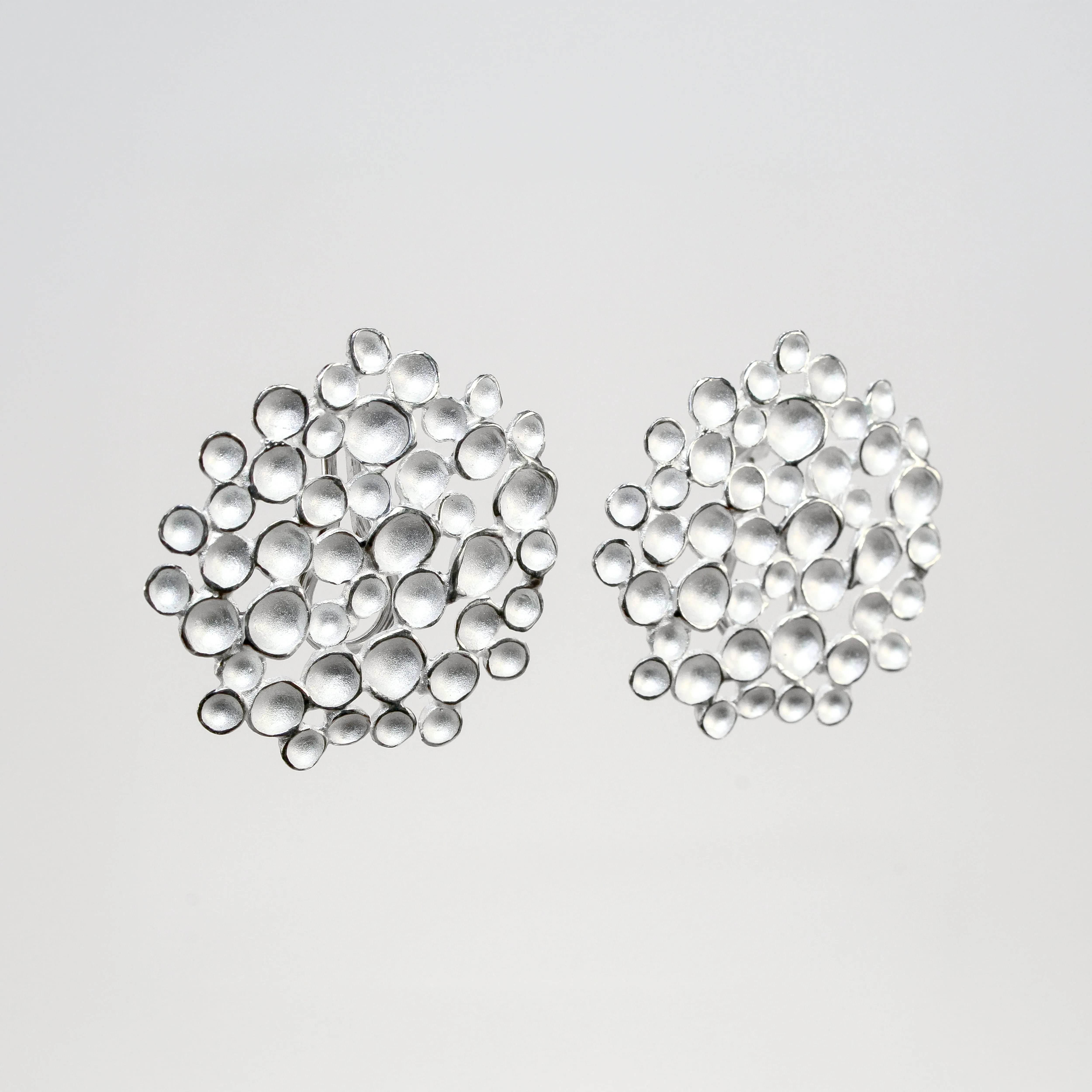 NEW! Silver Large Champagne Clip On Earrings by Sarah Richardson