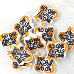 No one fights alone Silicone Focal Beads, Saying focal beads