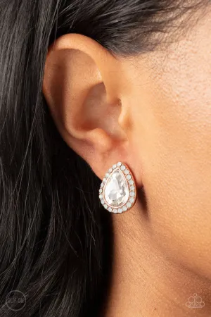 Paparazzi Cosmic Castles - Rose Gold Clip On Earrings