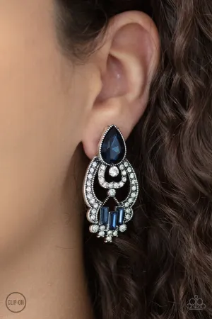 Paparazzi Glamour Gauntlet - Blue Clip-on Earrings