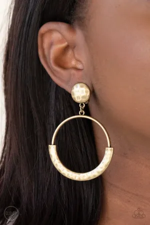 Paparazzi Rustic Horizons - Brass Clip-On Earrings