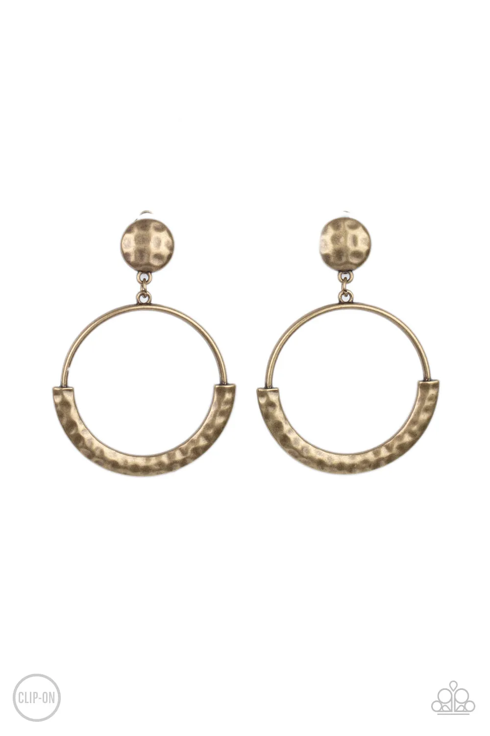 Paparazzi Rustic Horizons - Brass Clip-On Earrings