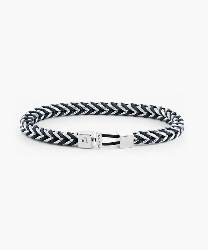 Pig and Hen Catena Foxtail Chain Bracelet in Navy/Silver