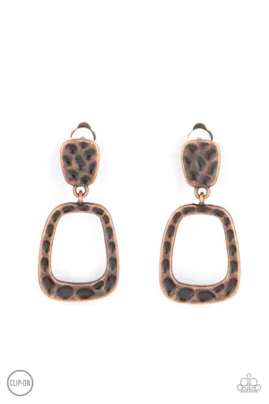 Playfully Primitive Copper Paparazzi Clip-On Earrings